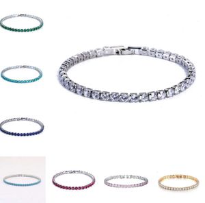 Tennis Bracelets Bijoux Designer Bracelet De Luxe 4Mm Zircone Cubique Glacé Chaîne Cristal De Mariage Pour Femmes Hommes Or Sier Bracelet