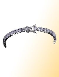 Bracelets de tennis bijoux Hip Hop luxe Bling 4Mm Zircon mode tendance hommes femmes rhodium plaqué or 18 carats livraison directe Av9E06928529