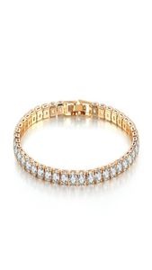 Bracelets de tennis bijoux Luxury 4 mm Cubic Zirconia Iced Chain Crystal Wedding For Women Men Gold Sier Bracelet1056119