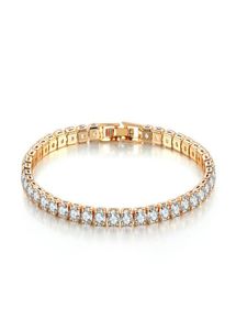 Bracelets de tennis bijoux luxe 4 mm cube zircone glacée de la chaîne en cristal pour femmes hommes Gold sier bracelet7188838