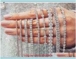 Tennis Bracelets Jewelry20 Style Sparkling Luxury Jewelry 925 Sterling Sier Multi Forme White Topaz CZ Diamond Gemstones Women WO