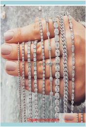 Tennisarmbanden Jewelry20 Stijl Sprankelende Luxe Sieraden 925 Sterling Sier Multi Vorm Witte Topaas Cz Diamant Edelstenen Dames Wed3735021