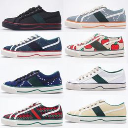 Tenis Lona Casual 1977 Zapatos Diseñadores Zapato para mujer Verde Raya roja Suela de goma Estiramiento Algodón Low Top Zapatillas de deporte para hombre