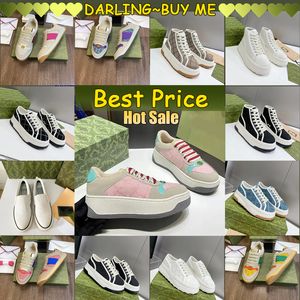 Tennis Casual Shoes Luxurys Designers Damesschoen Groene katoenen heren Sneakers Classic Womens 2024 Beste prijs Hoge kwaliteit Dagelijkse comfortabele stof