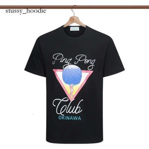 Club de tennis T-shirt Casa Blanca Man Mens Designer Shirt Casual Casablanc Shirt Tees Kleidung Street Size Casablanc Summer White Black Blue Clothing 9389