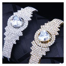 Tennis Crystal Righestone Charm Bracelet Iced Out Bling Bangle Women Chain Bracelets Fashion Designer Sier Gold Hip Hop Jewelry Drop Dhinz