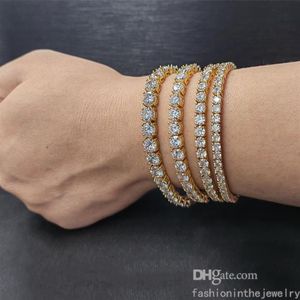 Tennis Designer Bracelet Diamond Luxe sieraden Gift 3 4 5 6 mm 7 8 inch Fashion Moissanite White Gold Armbanden voor mannen volwassen HIP283V