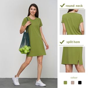 Vestidos de tenis, vestido deportivo de yoga para mujeres desnudas desnudas de gama alta, falda deportiva suelta, falda informal de una pieza, vestidos de golf L-1565