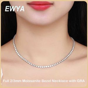 Tennis Ewya Border Full 2 / 3mm D Color Mosilicon Femmes de tennis pour femmes S925 Silver plaqué 18K GRA GRA Bracelet en diamant certifié D240514