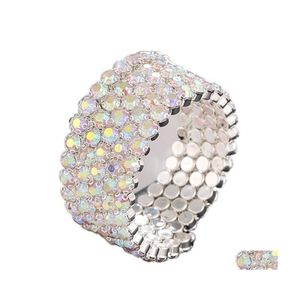 Tennis Fashion Bijoux de mariée 2/3/4/5 rangées de strass élastiques Bracelets de couleur pour femmes Bracelet de poignet de mariage Drop Livraison Otbgy