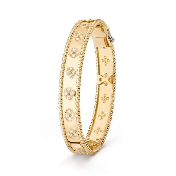 Tennis mode trèfle à quatre feuilles kaléidoscope bracelet en or tricolore femmes bijoux hommes designer site officiel le même style 253i