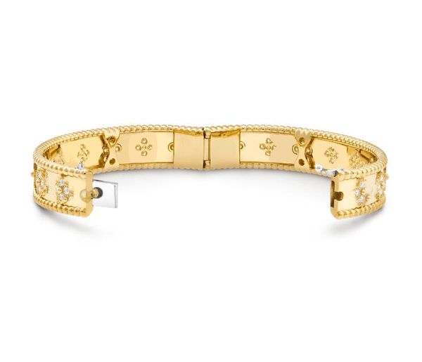 Tennis mode trèfle à quatre feuilles kaléidoscope bracelet en or tricolore femmes bijoux hommes designer site officiel le même style 2448