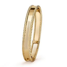 Tennis fashion highquality Bangle Klavertje Vier 3 kleuren Armbanden Armband Goud voor Vrouwen Meisjes Valentijnsdag Sieraden mannen o214d