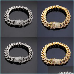 Tennis Gold Sier Tennis Bracelets Diamond Iced Out Chain Miami Cuban Link Bracelet Mens Hip Hop Jewelry 126 R2 Drop Delivery 2021 Dhse Dhf7S