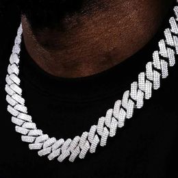 Tenis Graduado 20mm Cadena cubana Collar de hielo para hombres Conjunto de tenedor Cubic Zirconia Bloque grande Hip Hop Joyería 231213