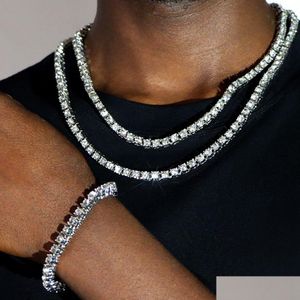 Tennis Gradué Icedout Cz Diamant Chaînes De Tennis En Or Hip Hop Bijoux De Mode Pour Hommes. Disponible en tailles M 4 mm et 5 mm. Drop Deli Dhjcg