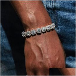 Tennis Gradueerde Mens Chain Designer Iced Sugar Necklace American Street Cuban Rap Ins Diamond Set Light Luxe Hip Hop Couple Jewelle DHSBV