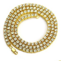 Tennis Gradué Hommes Hip Hop Bling Chaînes Bijoux Diamant Glacé Chaîne Collier Mode 5 Mm Or Sier Couleur Colliers Drop Livraison Dhlm0