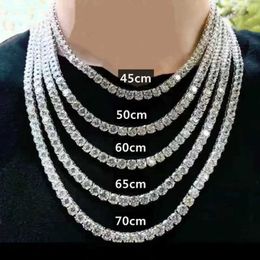 Tennis Hip Hop Iced Out 5 mm Collier pour hommes 1 Collier de diamant de drainage Collier de tennis Crystal Collier pour hommes Bracelet D240514