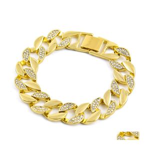 Tennis Hip Hop Jewelry Mens Iced Out Bracelets Luxe Gevestigde half Diamond Bangles goud gevulde Miami Cuban Link -keten voor mode dr otv3r