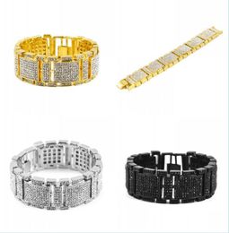 Tennis Hip Hop Bracelet de tennis Hommes luxe Simated Diamond Fashion Bling Bling Drop Livrot 2022 Bijoux DHMQT8026165