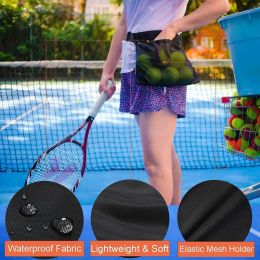 Tenis Gran capacidad Capacal de tenis bolsillo Pocket liviano Bolla de tenis multifuncional Cinturón ajustable Equipo de deportes profesionales