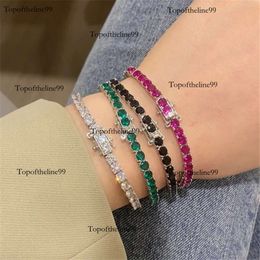 Tennis Love Designer Bracelet For Woman Sterling Sier Jewelry Zirconia Green Black Rose Chain Original Edition