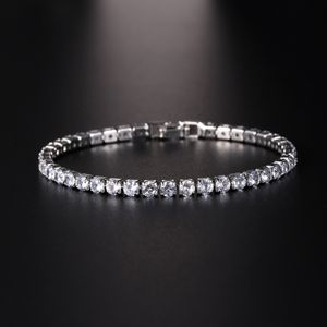 Tennis Luxe 4 mm kubieke zirkonia armbanden ijsketen ketting kristal bruiloft armband voor vrouwen mannen goud sier sieraden