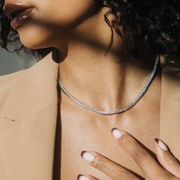 collier de tennis collier de diamant bijoux de créateur pour hommes chaîne de tennis 3/4/5mm pierre de zirconium naturel bijoux de luxe tendance hip hop personnalisé