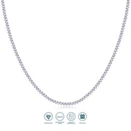 Collier de tennis avec certificat pour femmes hommes 925 Bracelet en diamant en diamant en argent sterling cadeau 240515