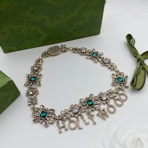 Designer de colliers de tennis pour femme strass étoilé vert pierre gemme hellocolar marque de luxe collier de clavicule dames de haute qualité fille mariée avec boîte