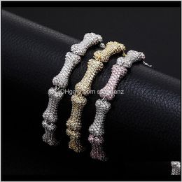 Tennis Personnalisé Conception Os Chaîne Couleur Or Bracelet Pour Hip Hop Hommes Et Femmes Diamant Bracelets Rvlqd Zavlt