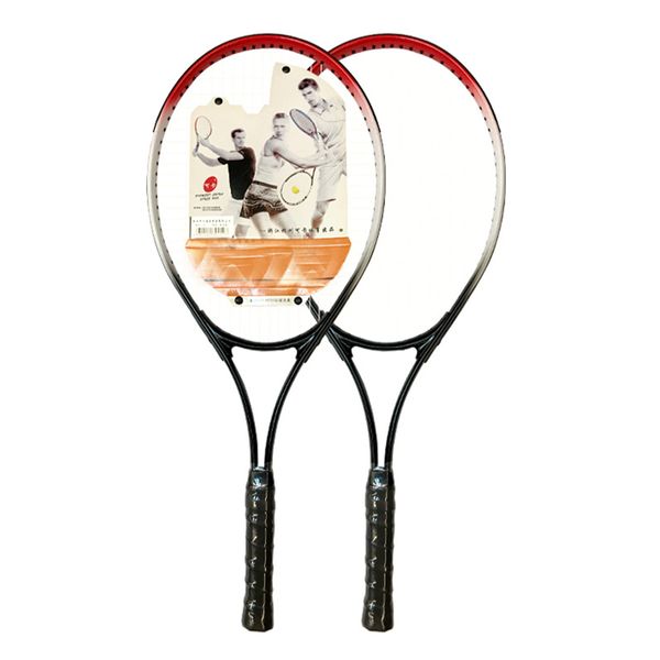 Raquette de tennis adaptée aux sports de tennis pour adultes, en alliage de carbone et d'aluminium