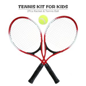 Raquettes de tennis 2 pièces formation d'enfants de haute qualité pour les jeunes enfants avec 1 balle et sac de couverture 230307