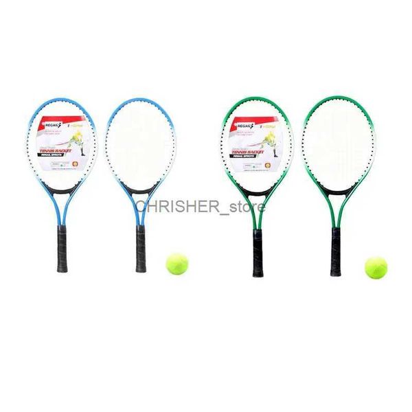 Raquettes de tennis 2 pièces raquettes de tennis de Sports de plein air pour enfants raquettes de tennis avec 1 balle de tennis pour accessoires de jeu parent-enfant débutant de badminton L2402