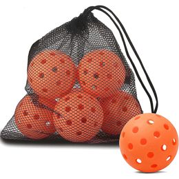Raquettes de tennis Lot de 6 balles de pickleball 40 trous Pickleballs pour sports d'intérieur en plein air Pickle Ball Set Durable Cricket Kit Net Bag 230608