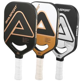 Raquettes de tennis AMASPORT USAPA Approved Pickleball Paddle Allongé 3K Friction Carbon Fiber Texture Surface Edgeless PP001 PP002 230531