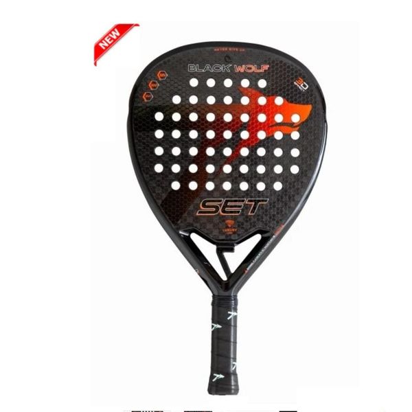Raquettes de tennis Black Wolf Set Racket Pala Padel 12K Fiberhigh en carbone Original avec sac 230923 Drop livraison sports à l'extérieur Racquets Dhens