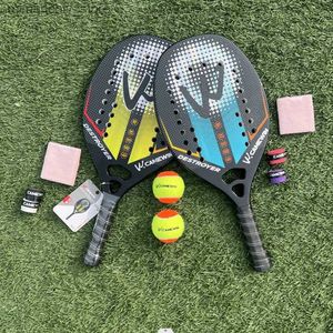 Raquettes de tennis CAMEWIN 3K raquette de Tennis de plage en carbone Transparent professionnel doux EVA Face Raqueta pour adulte unisexe équipement raquette de Padel Q231109