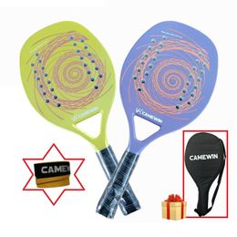 Tennisrackets Camewin Beach Tennis Racket Full Carbon Professional Soft Eva Face Beachtennis Racquet Adult Unisex Padel Rackets 230307