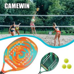 Raquetas de tenis CAMEWIN Raqueta de tenis de playa profesional de fibra de carbono completa Eva Raqueta de tenis de superficie suave con bolsa y raqueta de pelota Playa Q231109