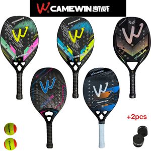 Tennis Rackets CAMEWIN High quality carbon fiber tennis racket beach face soft with protective lid bag 230603