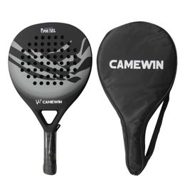 Raquettes de tennis CAMEWIN4013 Raquette de plage Padel Raquette professionnelle en fibre de carbone souple EVA Face Paddle avec housse de sac 230608