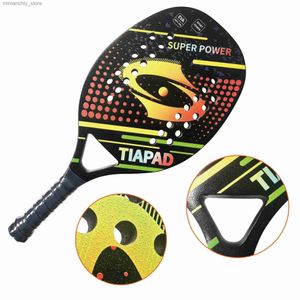 Raquettes de Tennis Raquette de Tennis de plage en carbone ngth 50 cm souple EVA 3 couches visage unisexe équipement raquette de Padel Q231109