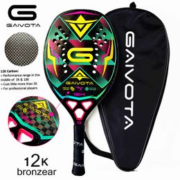 Tennis Rackets Gaivota 12K Carbon Fiber Beach Racket Limited Edition Highd met Laser Film 3D True Color Holographic Technology 230307