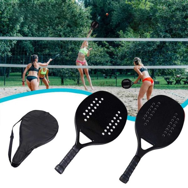 Raquetas de tenis Raqueta de tenis de playa de fibra de carbono completa de alta calidad Hombres Mujeres Entretenimiento al aire libre Raqueta de tenis de cara suave con bolsa protectora Q231109