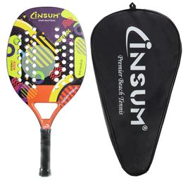 Tennisrackets Hoogwaardige Raquete Beach Racket Carbon Fiber Teniss Racquet Paddle Eva Soft Training Balls Bulk 230307
