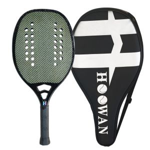 Raquettes de tennis HOOWAN Raquette de plage 3K Fibre de carbone Visage rugueux Professionnel avec sac 231122