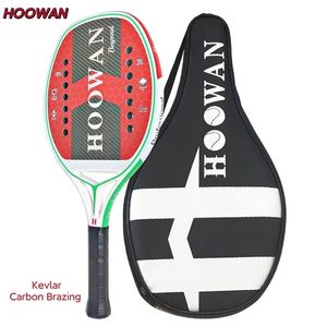 Raquetes de tênis Hoowan além da raquete de tênis de praia amarela fibra de carbono 3k profissional 22mm macio eva núcleo superfície áspera com capa 231216