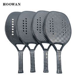 Raquettes de tennis Hoowan Blackshark Beach carbone 3K 12K 18K professionnel solide noir Surface rugueuse doux EVA Core 230413